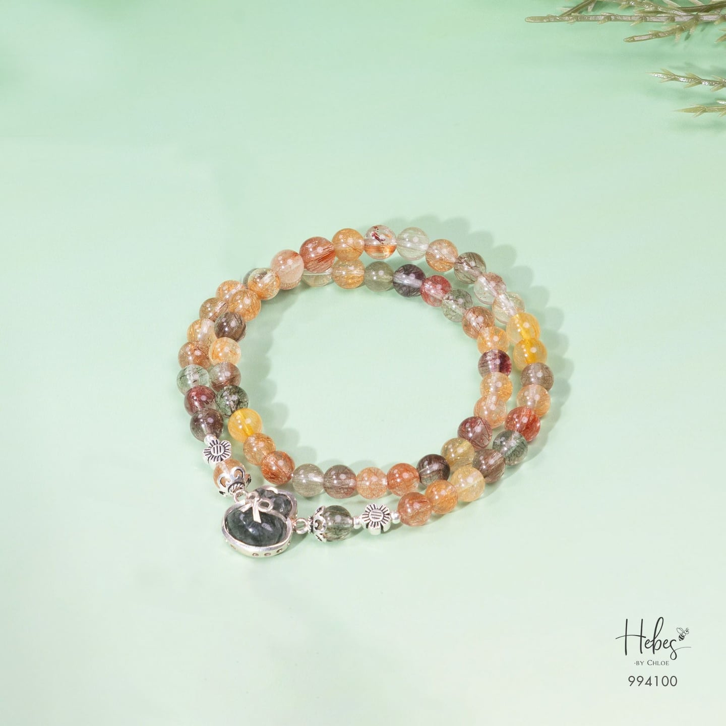 Custom Limited Rutilated Quartz Money Pouch Bracelet 994100