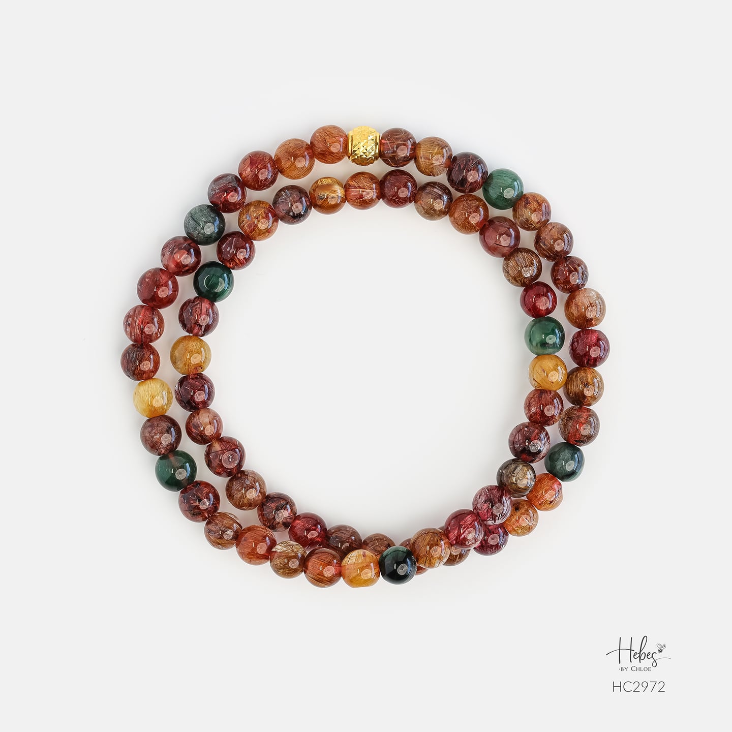 Stack Riches Moneyball Rutilated Quartz Healing Bracelet HC2972